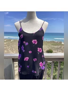 Bar III Black Floral Cami Tank